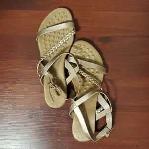 Andiamo Gold Sandals, New, Size 8